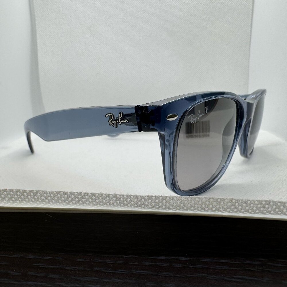 Ray-Ban New Wayfarer Classic RB2132 Matte Blue with Blue Gradient Lenses – 55mm